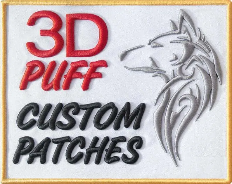 Digitizers Patch: 3D-PUFF-Custom-Embroidered-Patches-Iron-or-Sew-On-Backing