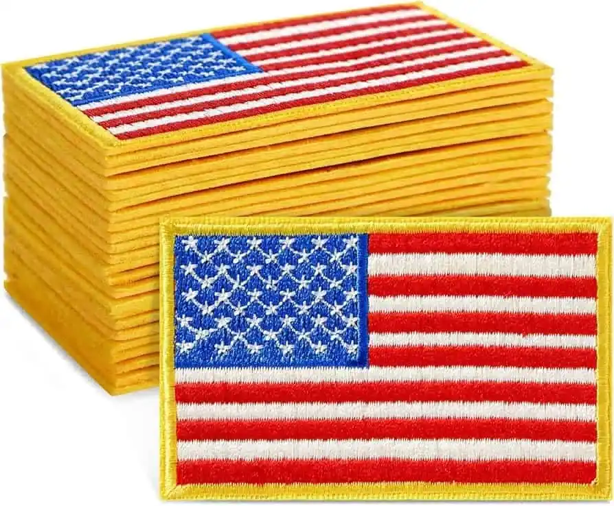 Digitizers Patch: american flag patch patriotic USA Iron-On custom embroidered patches