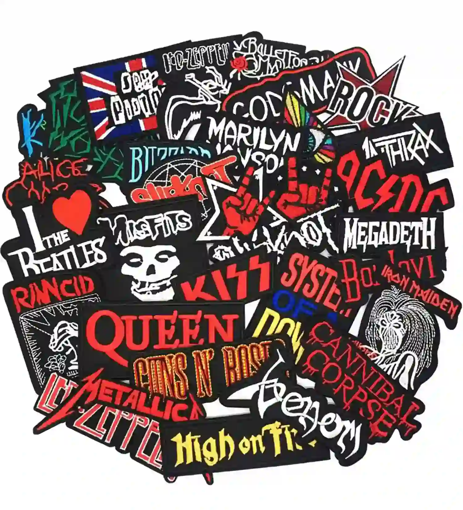 Digitizers Patch: Band Patches Iron-on Rock Music Badges Hippie Punk Stickers Clothes, uniforms