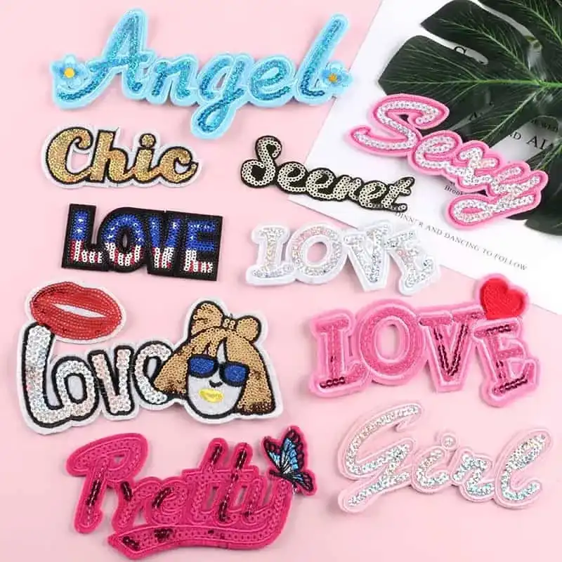 Digitizers Patch: Fashion-Embroidered-Sequin-Crafts-Iron-On-Patch-For-Clothing-Jacket-Bags-Kids