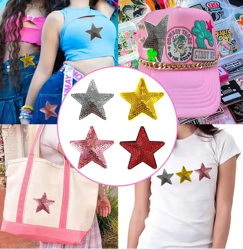 Digitizers Patch: Iron-On-Patches-Sequin-different-items