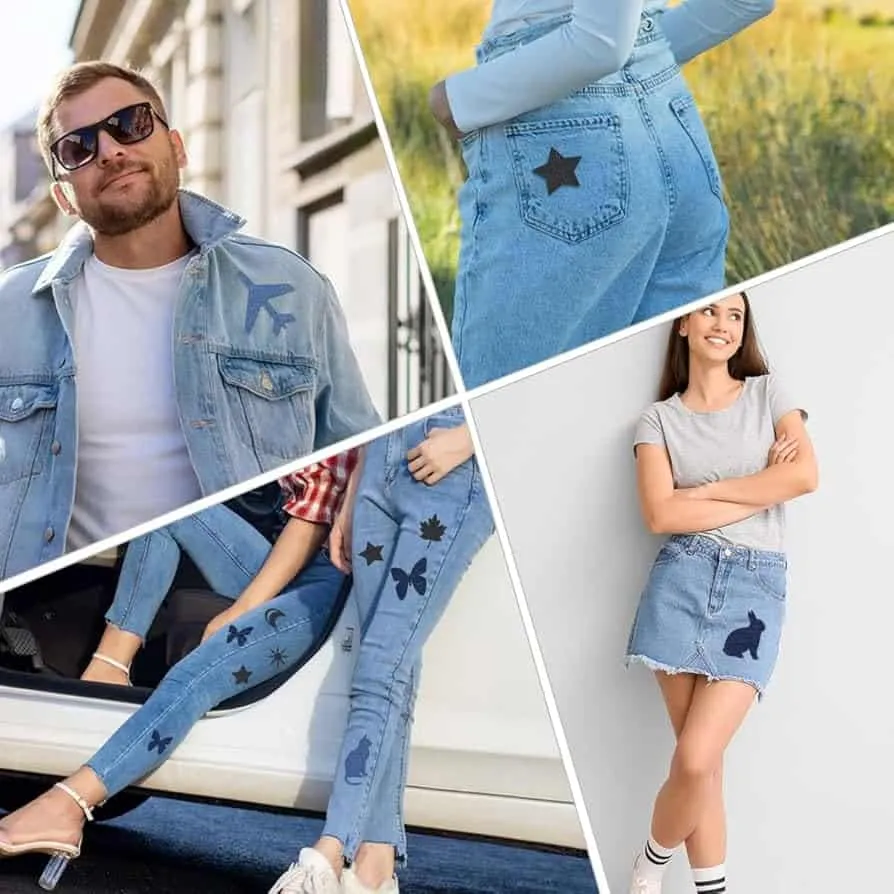 Digitizers Patch: clothing denim patches, Jeans fabric, Iron-on patch jeans