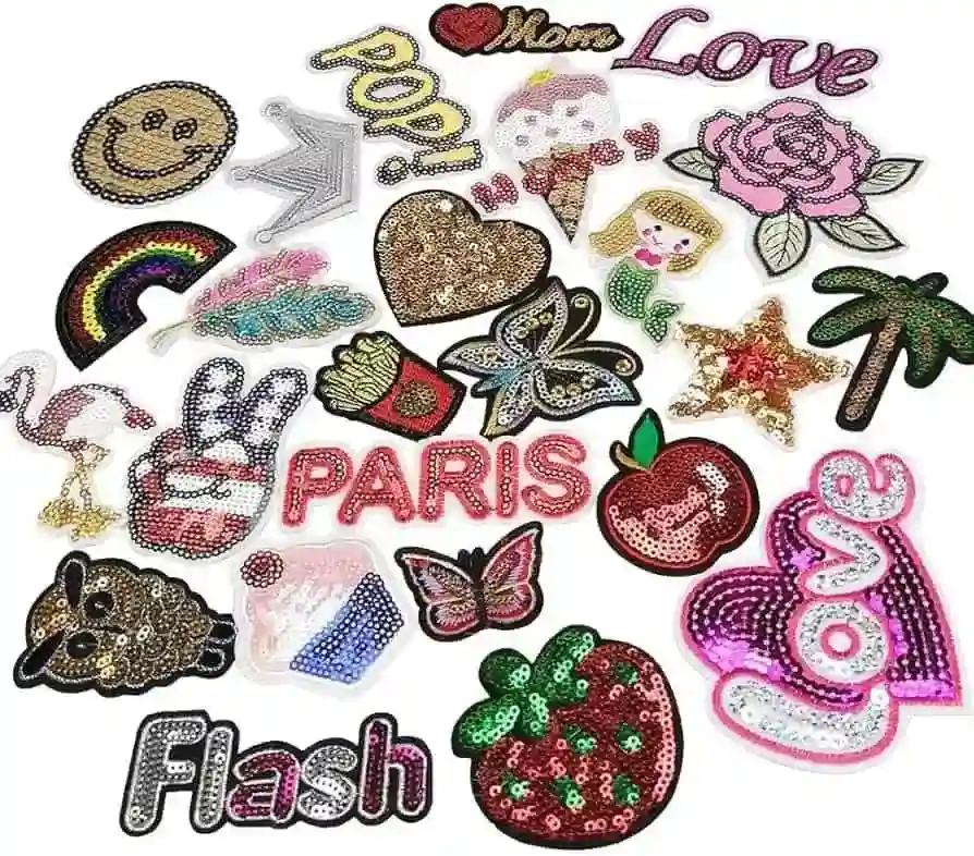 Digitizers Patch: Sequins-Iron-on-sew-on-Patches-Dress-Plant-Backpack-Hat-Decoration