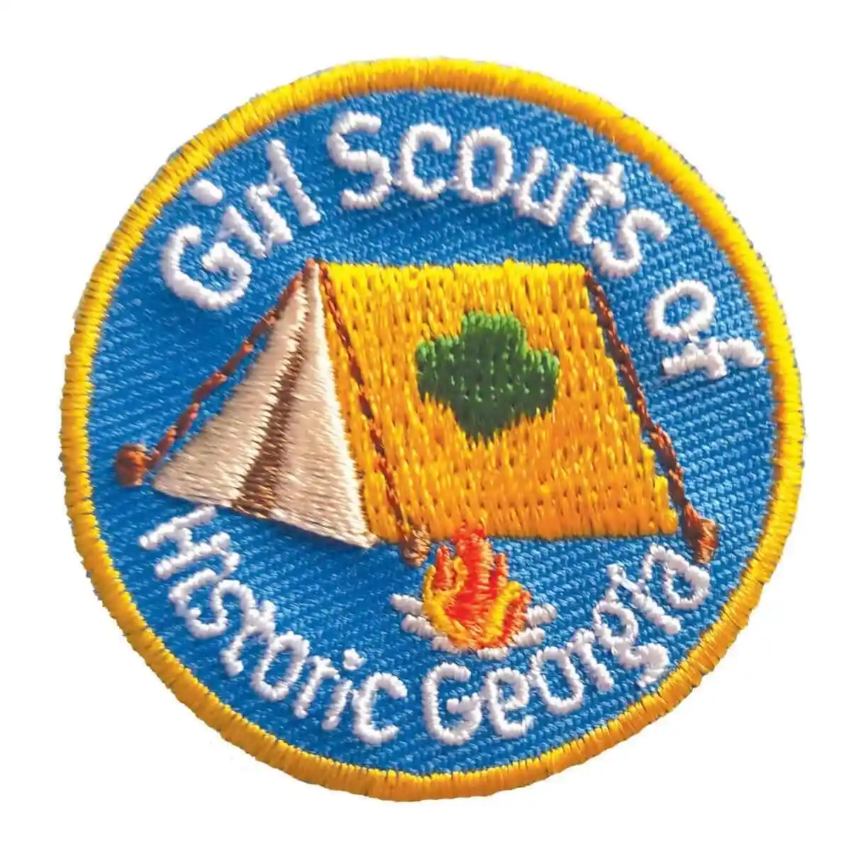 Digitizers Patch: camp tent custom patch girl scouts uniforms teams ironon sewon custom patches