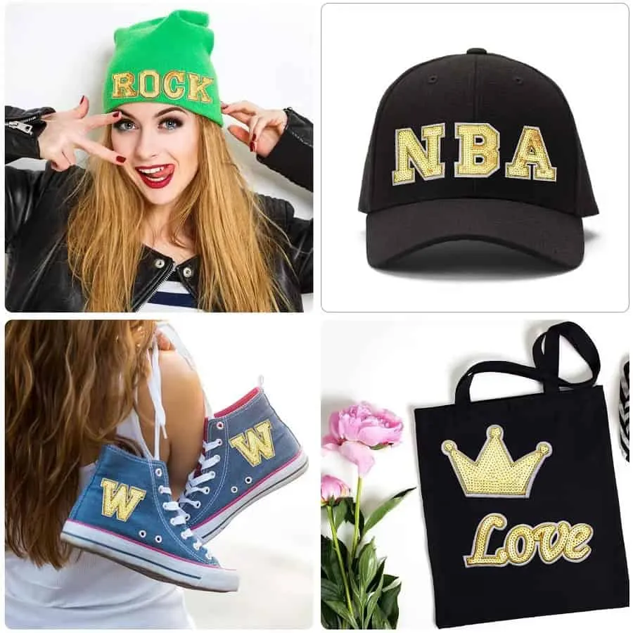 Digitizers Patch: custom-sequin-patch-girl-rock-cap-shoes-bag