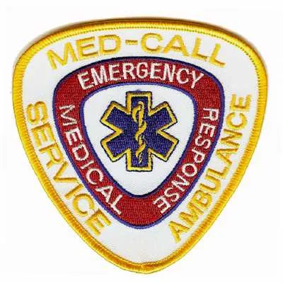 Digitizers Patch: med-call, ambulance service logo custom embroidered patches 